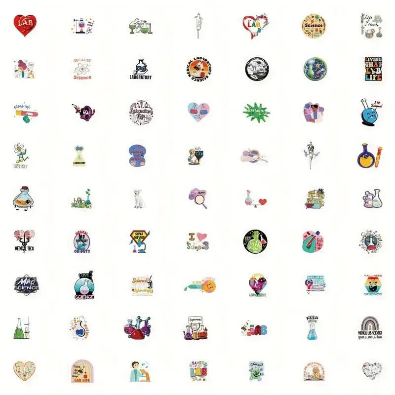 Набор научных наклеек 50 шт – виниловые стикеры Science для лаборатории, дневника, ноутбука, скрапбукинга Киев - изображение 6