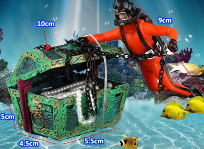 Водолаз декор в акваріум різнобарвний Київ - фото 4