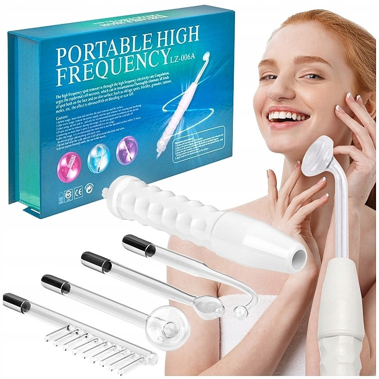 Дарсонваль косметологічний апарат для догляду за шкірою обличчя та тіла LZ 006A 4 насадки Одеса - фото 1