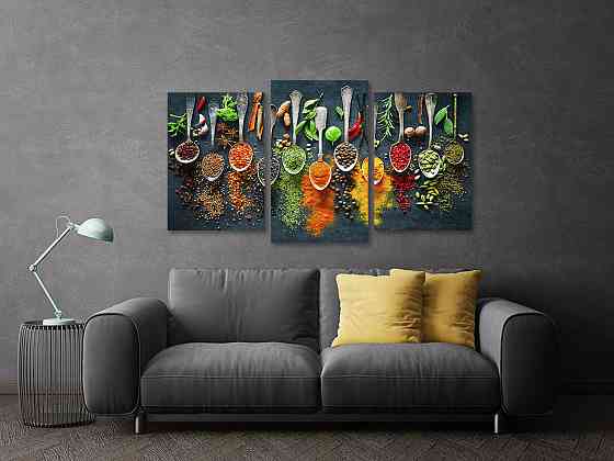 Модульная картина в гостиную / спальню  Запашні приправи Art-637_3 70x130 см Киев