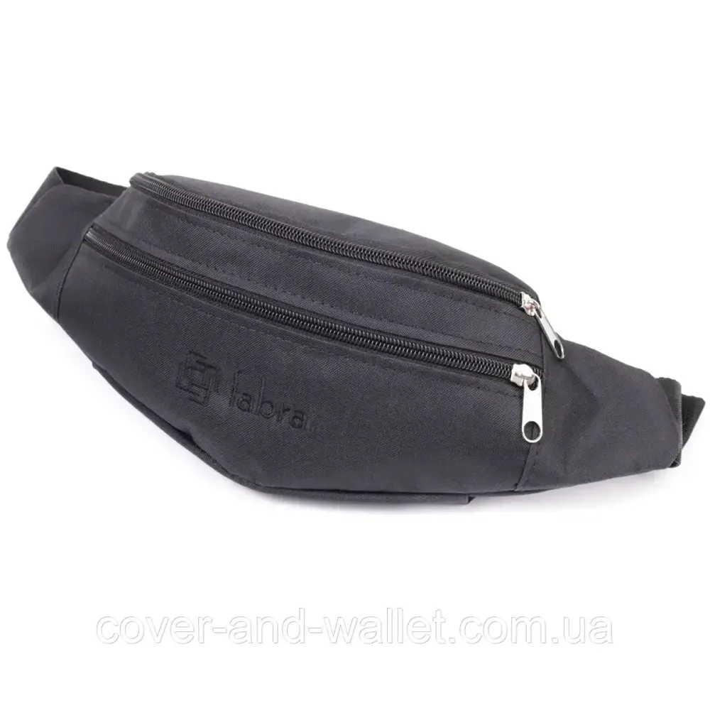 Стильная сумка-бананка на пояс из качественного полиэстера черного цвета FBR Киев - изображение 5