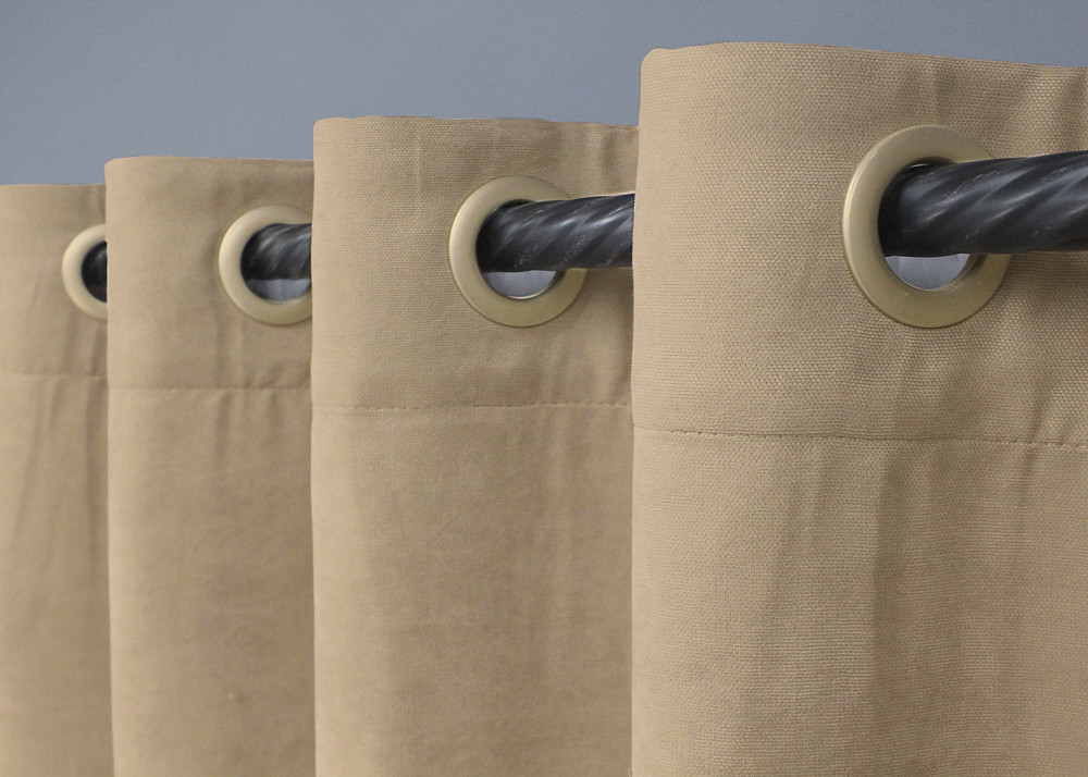 Комплект штор на люверсах VR-Textil Мікровелюр Petek YL № 1800ш Бежевий 150х270 см 2 шт (37-0266) Київ - фото 6