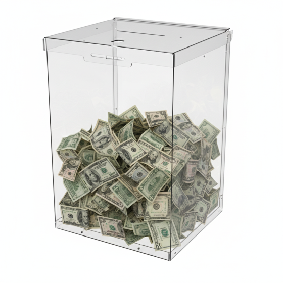 Ящик EKOSTAR с замком для пожертвований и сбора денег 220x200x320. Объем 14 литров Киев