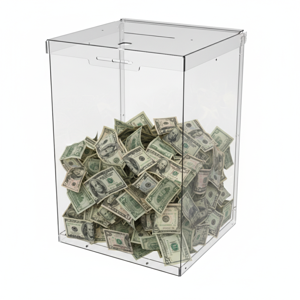 Ящик EKOSTAR с замком для пожертвований и сбора денег 220x200x320. Объем 14 литров Киев - изображение 1