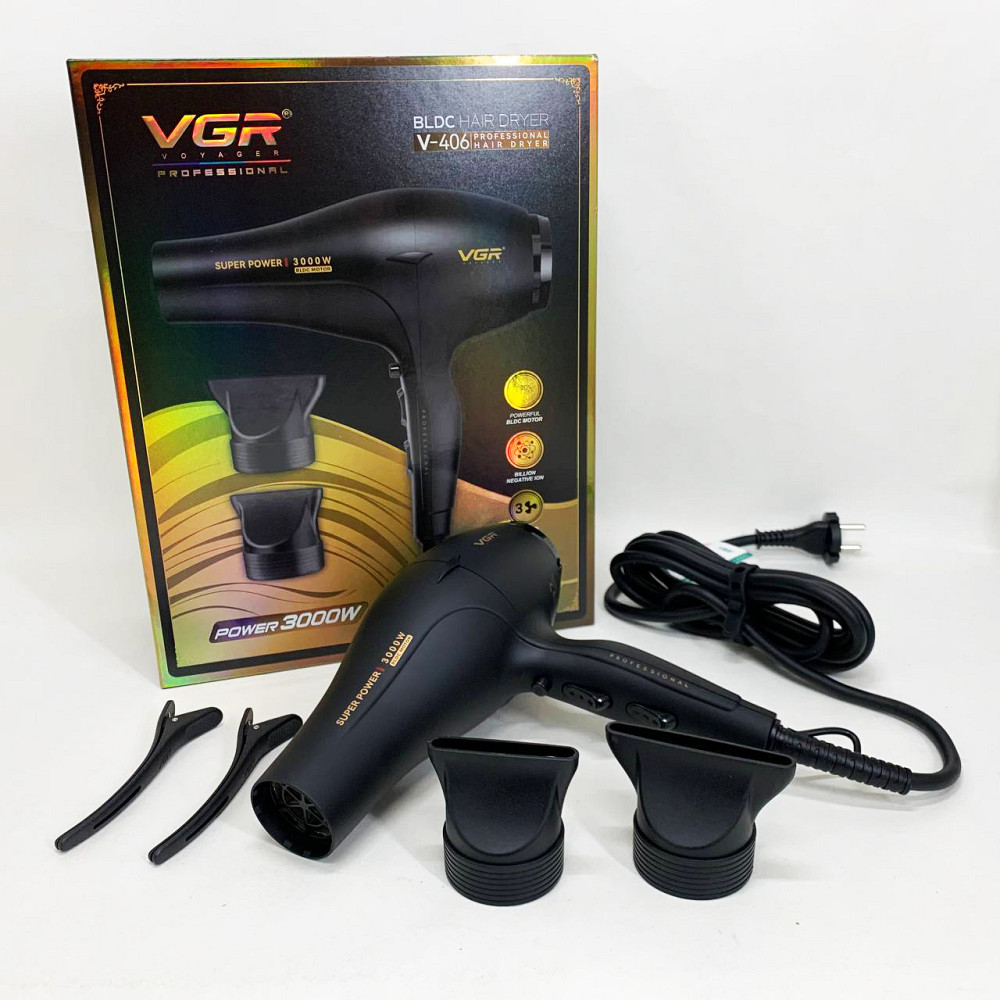 Фени для сушіння волосся VGR V-406 3000Вт, Зручний фен для домашнього використання HP-14 Івано-Франківськ - фото 9