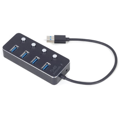Концентратор Gembird USB 3.0 4 ports switch black (UHB-U3P4P-01) Винница - изображение 2
