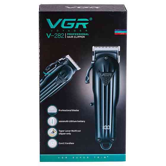 Бездротова машинка для стрижки VGR V-282 Чорна Київ