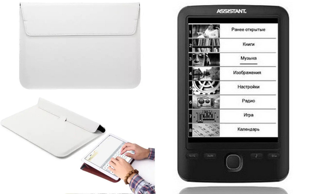 Чохол-конверт VitoCase для Assistant AE-601, з функцією підставки для книги Білий Київ - фото 1