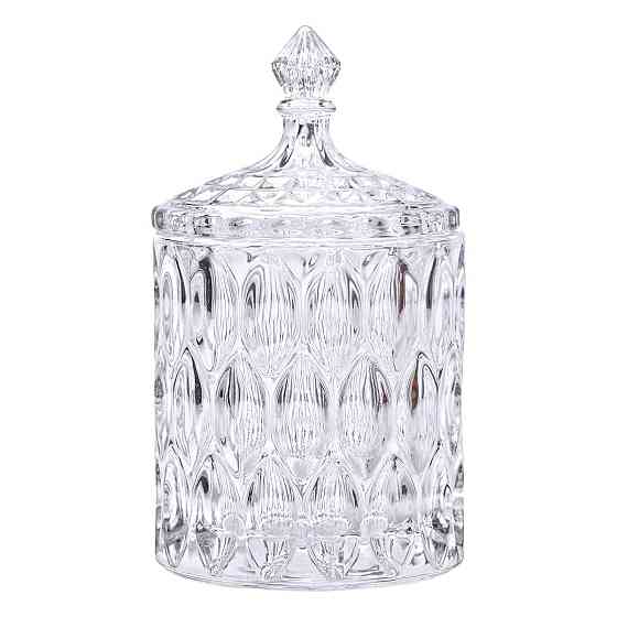 Стеклянная конфетница с крышкой, 7.5 см Киев