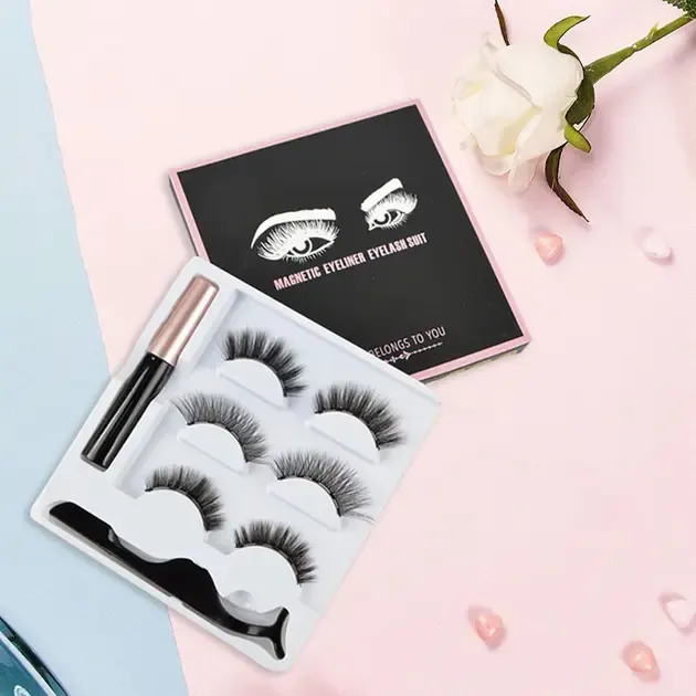 Набор накладные магнитные ресницы+подводка+пинцет Magnetic lashes 3 пары магнитов Коломия - фото 5