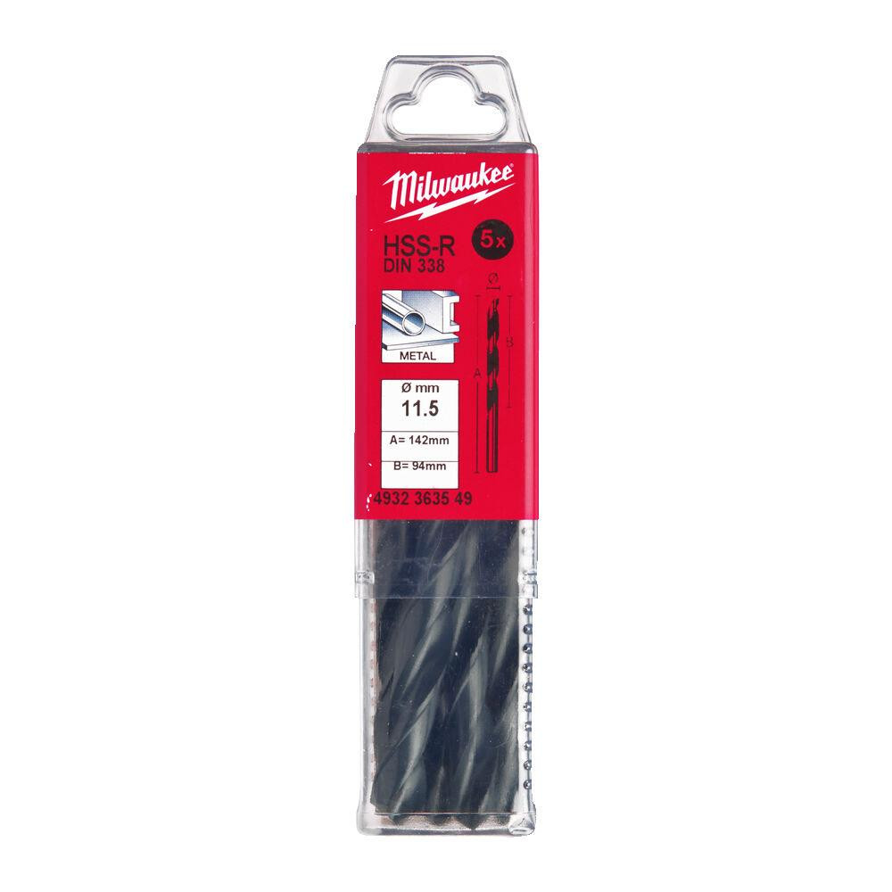 Свердло по металу HSS-R MILWAUKEE DIN338, діаметр 11,5мм, (5шт), пластикова коробка Одеса - фото 1