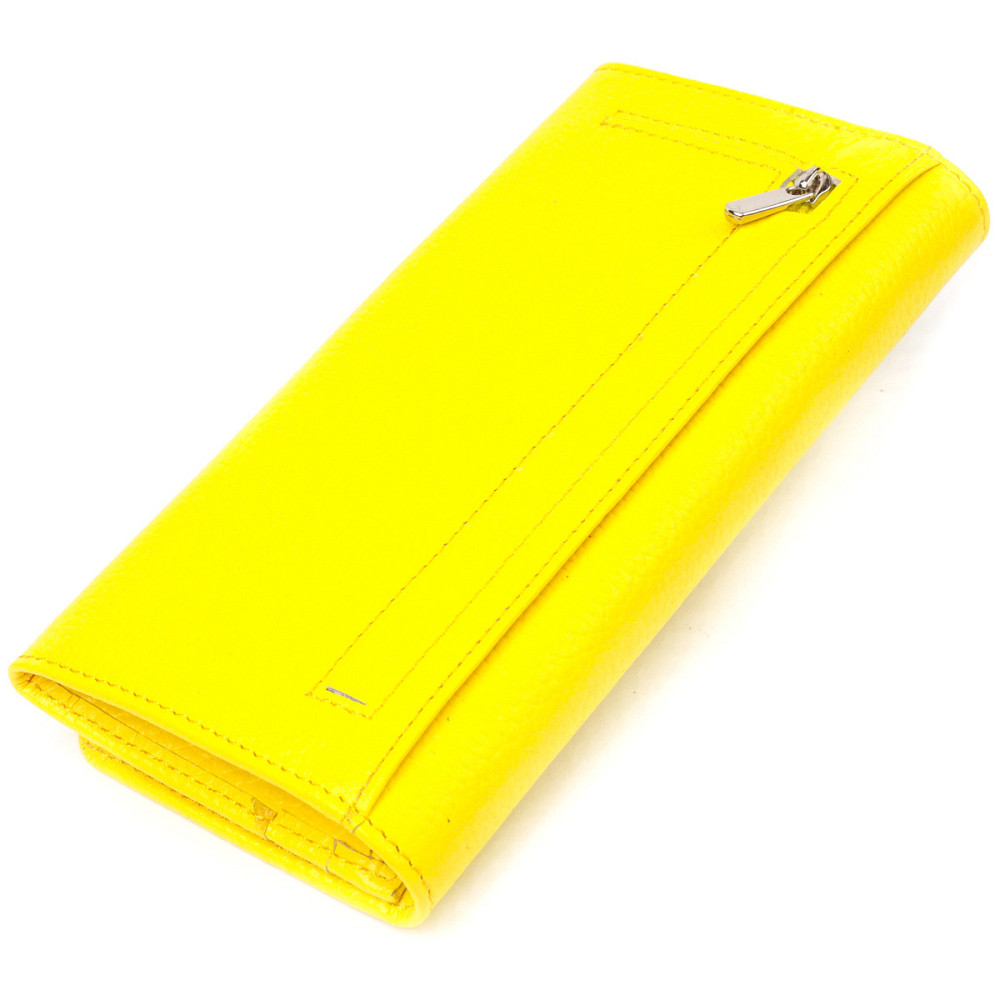 Яркий молодежный кошелек из натуральной кожи флотар CANPELLINI 21612 Лимонный Киев - изображение 2