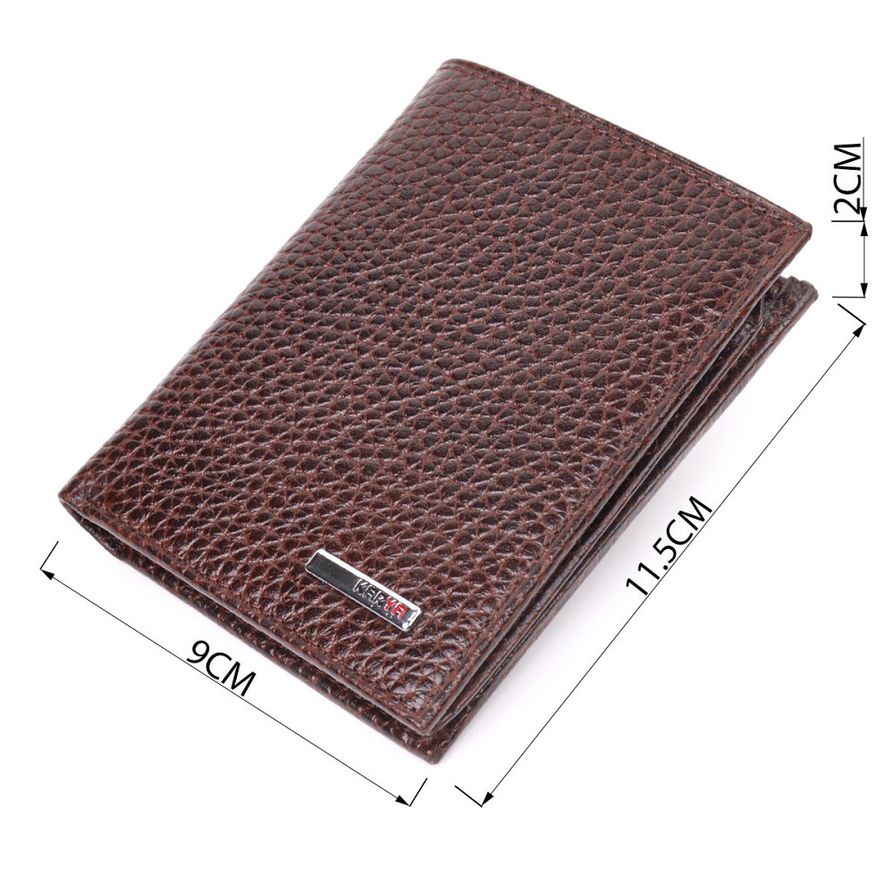 Чоловічий гаманець без застібки з натуральної шкіри KARYA 21365 Коричневий Київ - фото 8