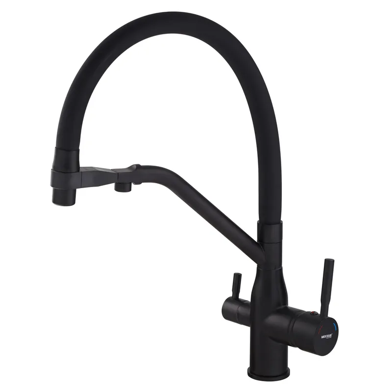 Кухонний змішувач MixxusPremium Gravity 021 чорний REFL.BLACK (MI6978) Харків - фото 1