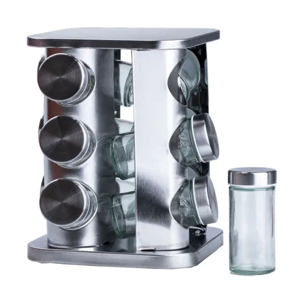 TS Kitchen Набір для спецій на підставці 12 баночок по 100 мл Киев - изображение 3