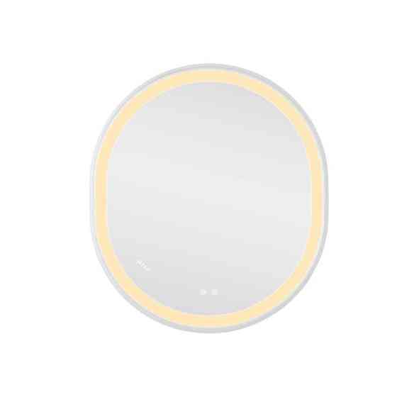 Дзеркало настінне овальне сенсорне Qtap Gemini 800х700 з LED-підсвіткою Touch, з антизапотіванням із диммером Харків