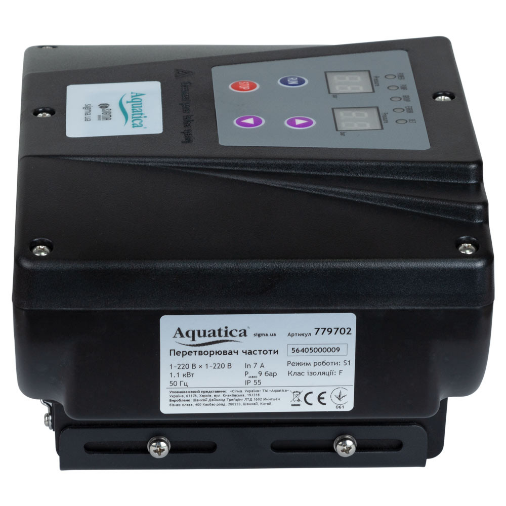 Aquatica Преобразователь частоты 1~220В × 1~220В до 1.1кВт + датчик давления AQUATICA (AVF-1.1M Київ - фото 3
