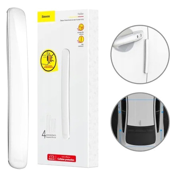 Захисна накладка для автомобільних дверей Baseus Streamlined Car Door Bumper CRFZT-02 (Біла, 4шт) Николаев - изображение 10