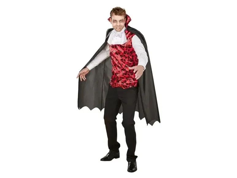 Мужской костюм Вампир для вечеринки на Хеллоуин жилетка и плащ размер L 52-54 черный Киев - изображение 5