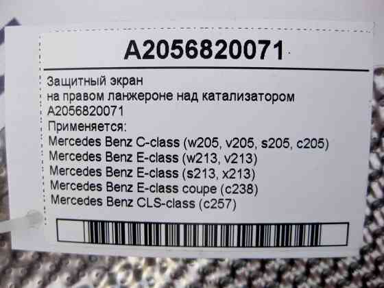 Mercedes-Benz  A2056820071 Захисний екран на правому ланжероні над каталізатором E-Class W213 C238 C-Class W205 CLS C257 Одесса