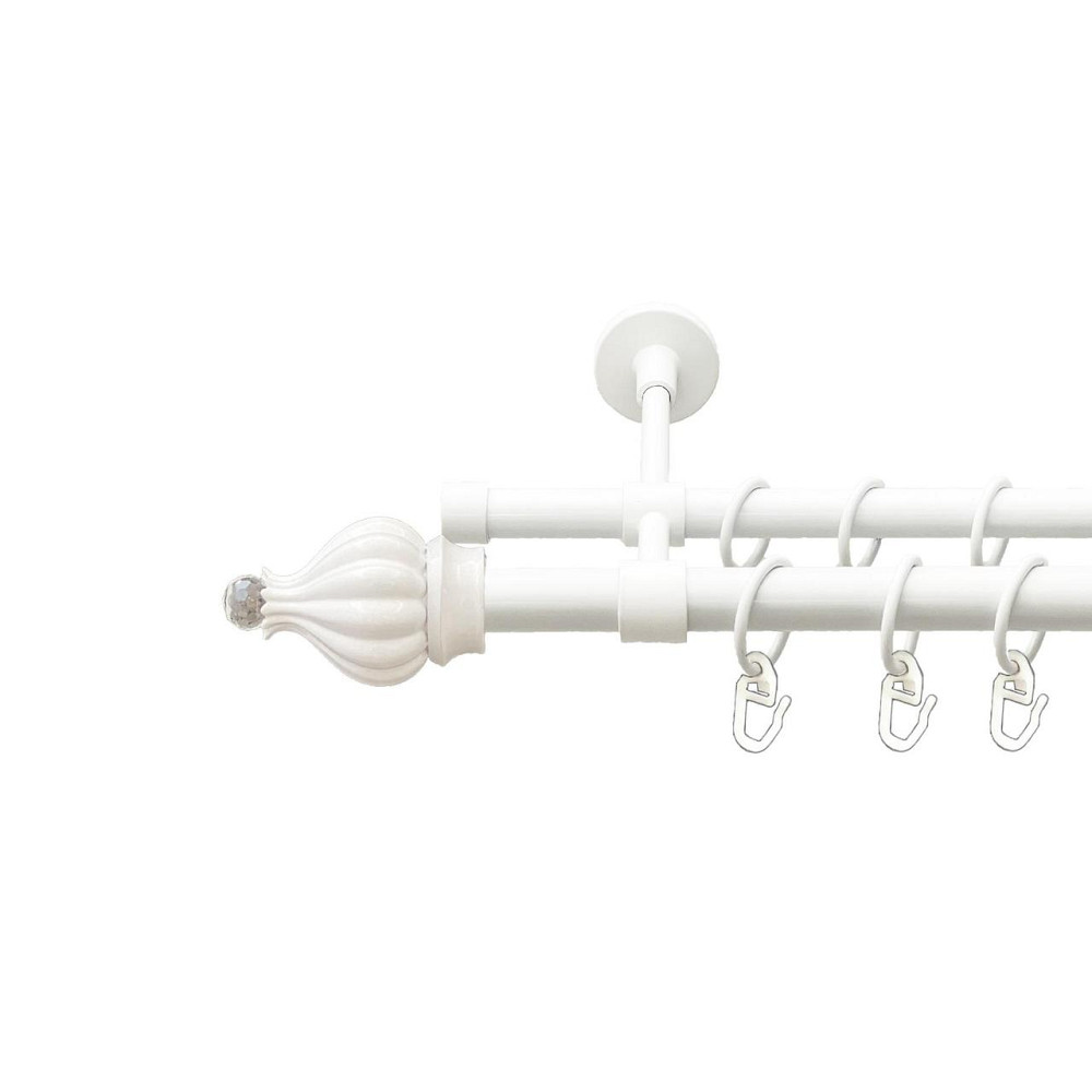 Карниз Orvit Таджа-Кристал металевий дворядний закритий гладка труба кільце металеве Арктіс 19\16 мм 240 см (00-00027557) Львів - фото 1