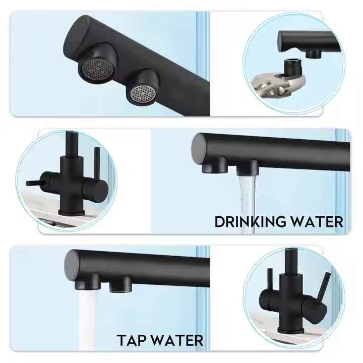 Змішувач для кухні з виходом для питної води Koer KB-72001-05 латунний чорний матовий (KR3392) Чернівці - фото 4