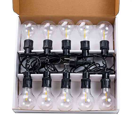Ретро вулична гирлянда з 10 жовтими LED лампами, 5 м Київ