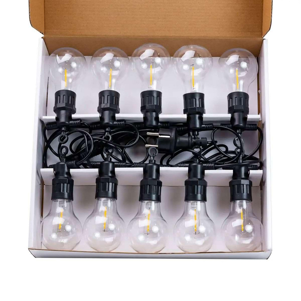 Ретро вулична гирлянда з 10 жовтими LED лампами, 5 м Київ - фото 6