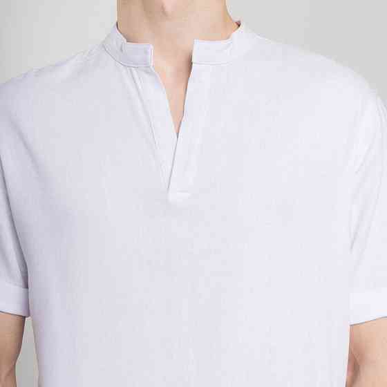 Мужская белая рубашка с коротким рукавом Pobedov Misto Киев