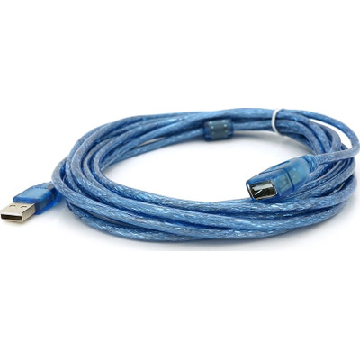 Дата кабель USB 2.0 AM/AF 5.0m ferrite transparent blue Voltronic (YT-AM/AF-5.0TBL) Вінниця - фото 2