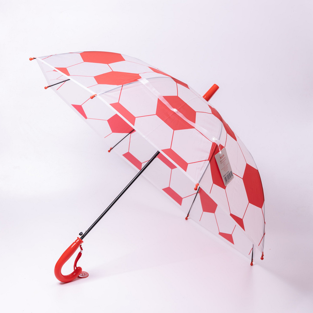Класична дитяча парасолька-тростина напівавтомат з поліестеру 8 спиць діаметр 82 см Червона HP-23-9R Коломыя - изображение 1