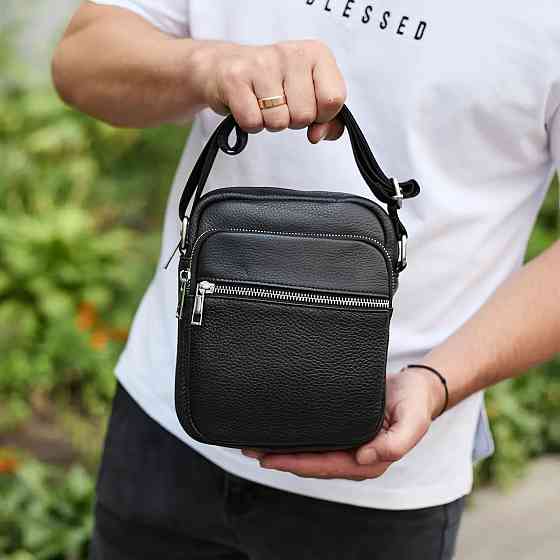 Якісна чоловіча сумка з натуральної шкіри, сумка месенджер, шкіряна барсетка Київ