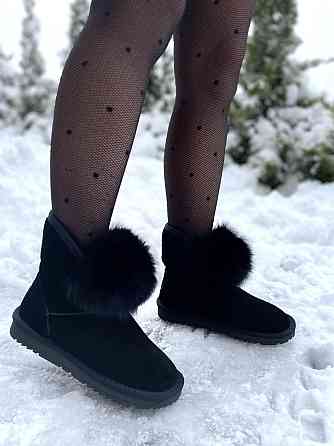 Уги жіночі OUQIDAGENI чорні замша натуральна висота 16 см (A1801-1) 40 Коломия