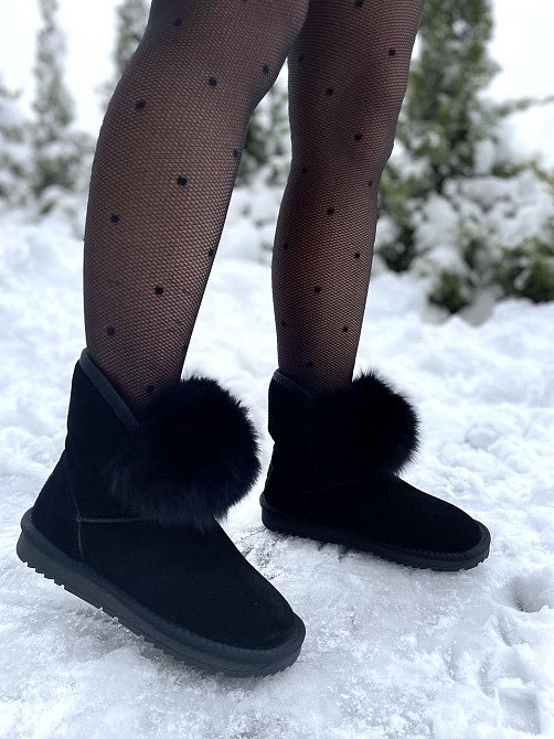 Уги жіночі OUQIDAGENI чорні замша натуральна висота 16 см (A1801-1) 40 Коломия - фото 1