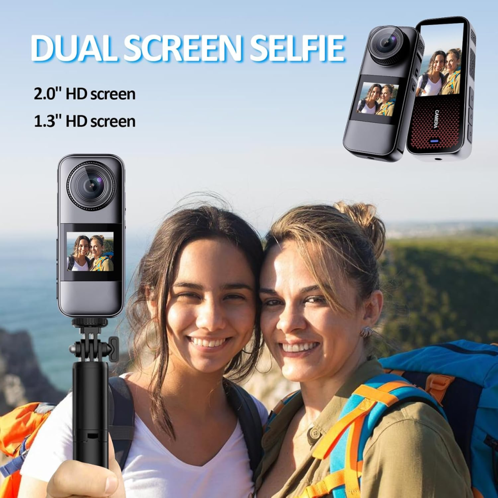 Екшн-камера Xilecam Dual Screen 1080p: два екрани, захист від дощу, 2 АКБ по 1350 мАг + карта 32 ГБ та аксесуари Київ - фото 5