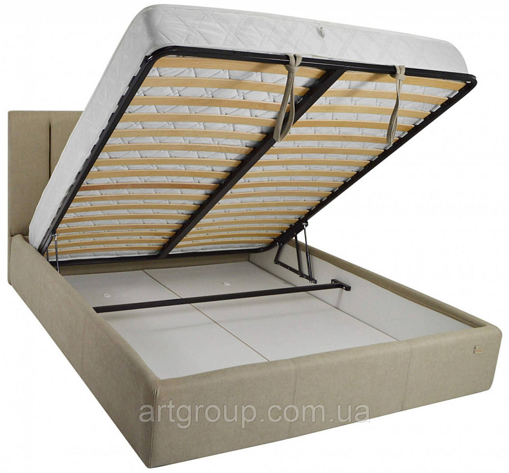 Ліжко Sanam Comfort 120 х 200 см Fibril 10 З підйомним механізмом та нішою для білизни Темно-бежевий Дніпро - фото 14