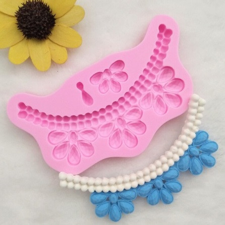 Молд силиконовый Ожерелье 126 на 67 мм розовый Киев - изображение 1