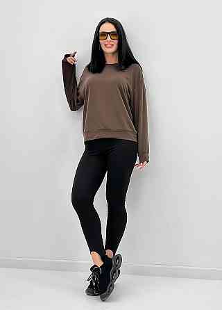 Базовий світшот з двонитки "Kaplan" оптом | Норма і батал 42-44, Шоколадний Київ