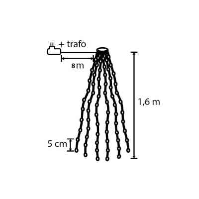 Гирлянда Luca Lighting Конус 1,6+8м теплый белый (8720362038566) Винница
