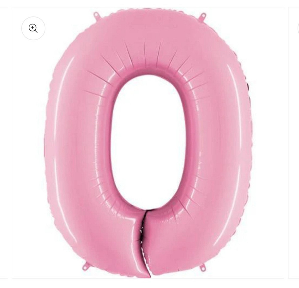 Цифра фольгована 0 рожева 40" 100 см Київ - фото 1