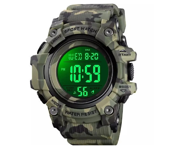 Часы мужские спортивные Skmei 1552 Зеленый камуфляж Винница - изображение 6