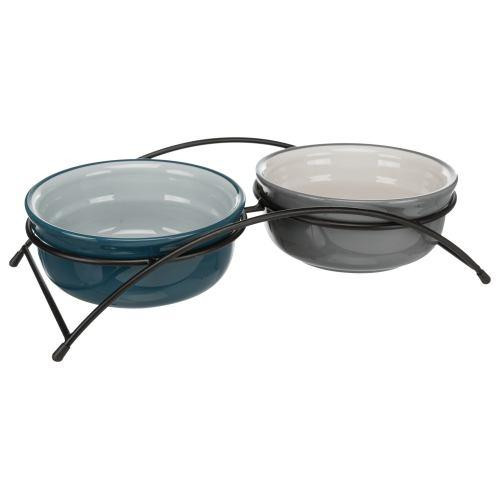 Миски Trixie Eat on Feet для собак, двойные с металлической подставкой, керамические, 15 см, 2х600 мл Киев - изображение 1