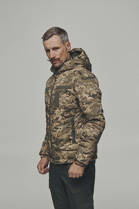Військова зимова чоловіча піксельна куртка утеплювач TERMOLOFT куртка на Omni-Heat з капюшоном WAR Львів - фото 2