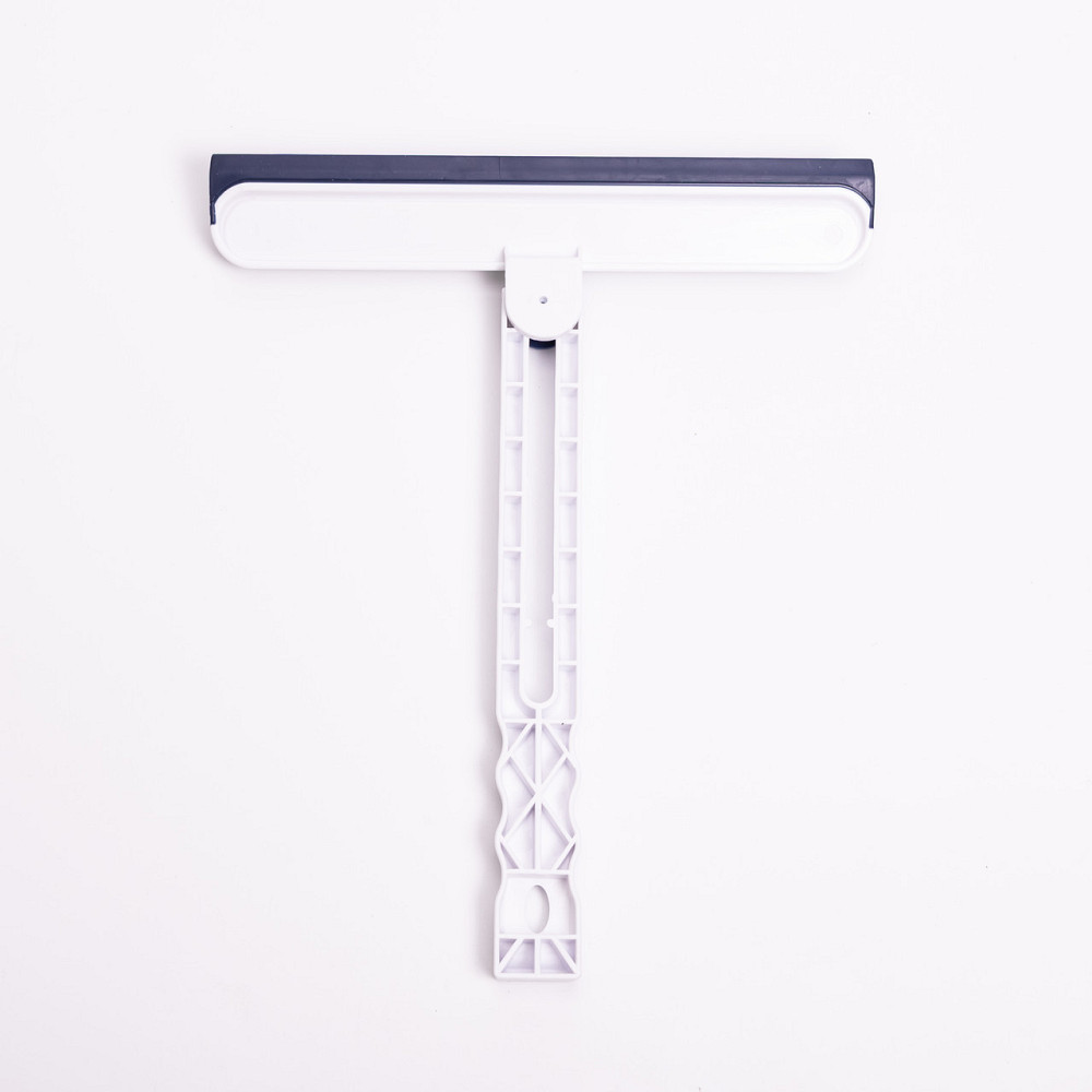 Скребок для миття скла складний з абразивною губкою та гумовим лезом для вікон дзеркал душу Блакитний HP-35015-27BL Київ - фото 2