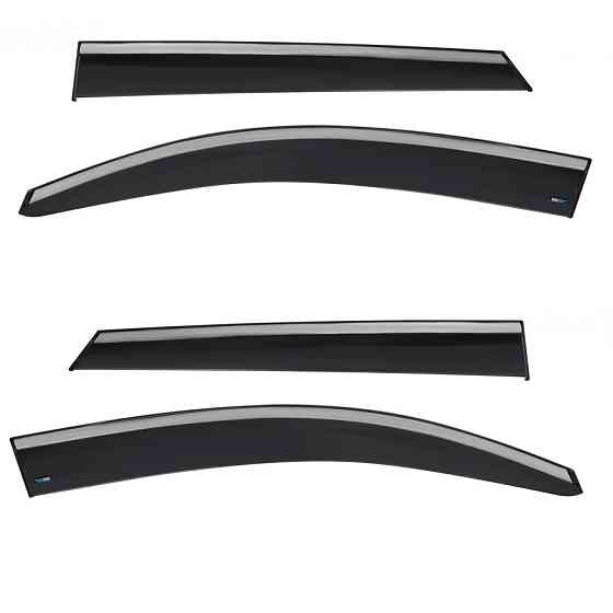 Дефлектори вікон (вітровики) з хром полосою Hyundai Tucson 2015-2021, 4шт, SunPlex, на скотчі Київ