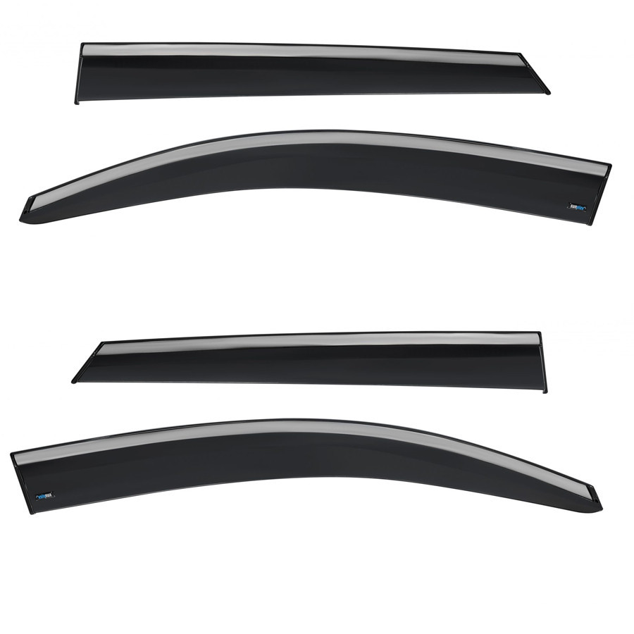 Дефлектори вікон (вітровики) з хром полосою Hyundai Tucson 2015-2021, 4шт, SunPlex, на скотчі Київ - фото 1