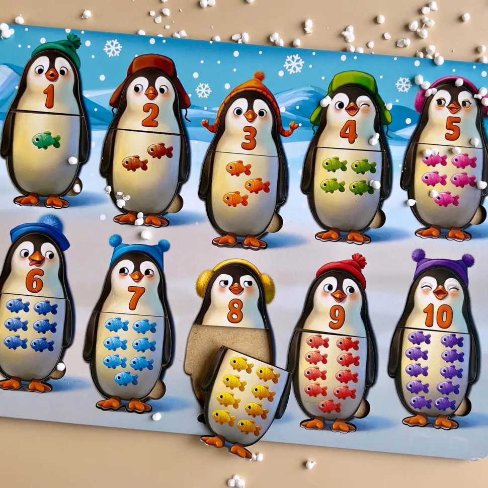 Дерев'яний пазл-вкладиш "Пінгвінчики" Ubumblebees (ПСД164) PSD164 рахунок Вінниця - фото 5