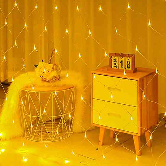 Гірлянда новорічна тепла біла 120 LED 1.7x1.5м Київ