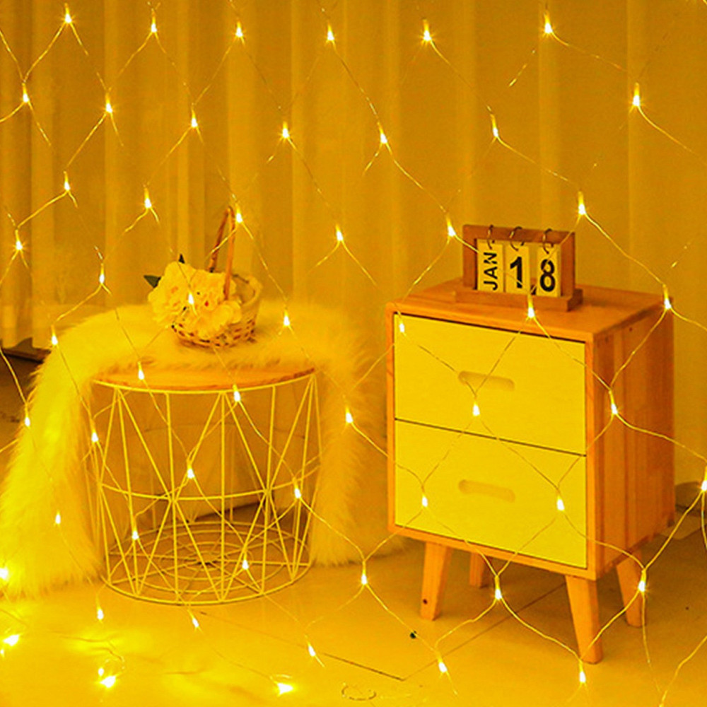 Гірлянда новорічна тепла біла 120 LED 1.7x1.5м Київ - фото 1