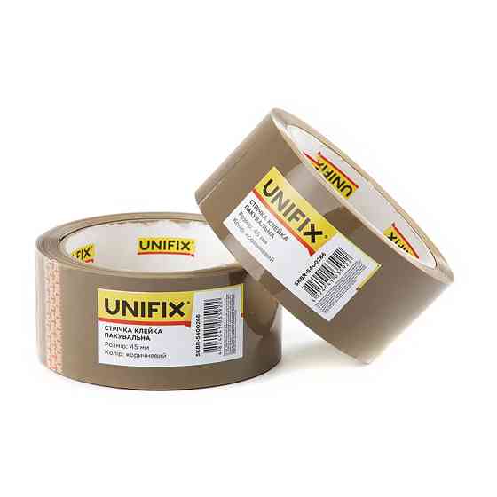 Лента клейкая упаковочная коричневя 45мм 200 SKBR-5400266 UNIFIX Рівне